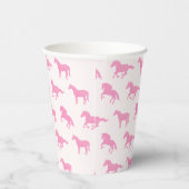 Kleine Meisje Paard Liefhebber Roze Glitter Verjaa Papieren Bekers (Rechts)