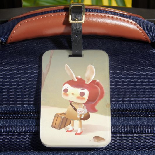 Kleine Meisje Verloren in het Bos Bagagelabel (Voorkant Insitu 2)