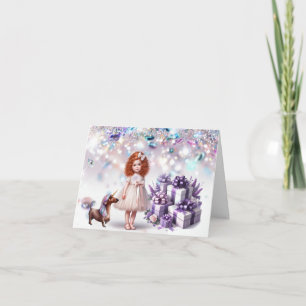 Kleine Meisje's Bling Magische Verjaardag Kaart