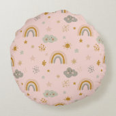 Kleine meisjes Boho Primrose Princess Rond Kussen (Achterkant)