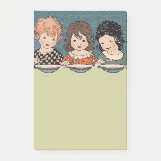  kleine meisjes die drie zussen eten post-it® notes (Voorkant)