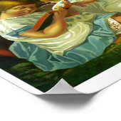 Kleine meisjes die  illustratie lezen poster (Hoek)