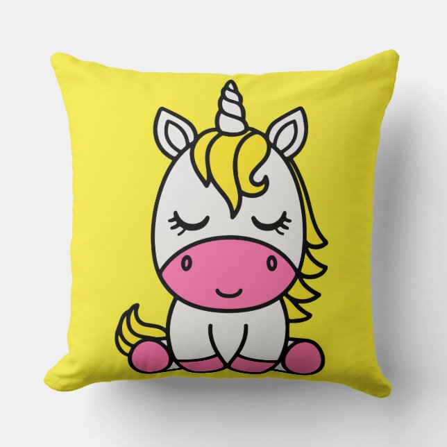 Kleine Meisjes Eenhoorn Pony Kussen (Voorkant)
