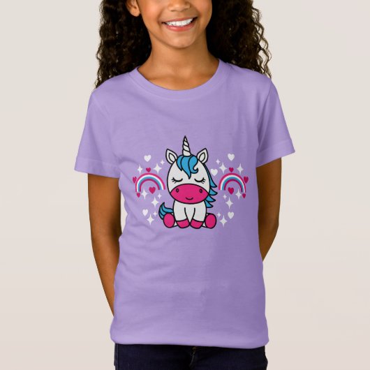 Kleine Meisjes Eenhoorn Pony T-shirt (Voorkant)