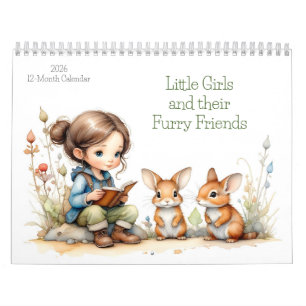 Kleine meisjes en hun harige vrienden 12 maanden 2 kalender