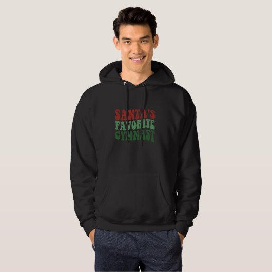 Kleine Meisjes Gymnastiek Handstand Gymnast Kerstm Hoodie (Voorkant volledig)