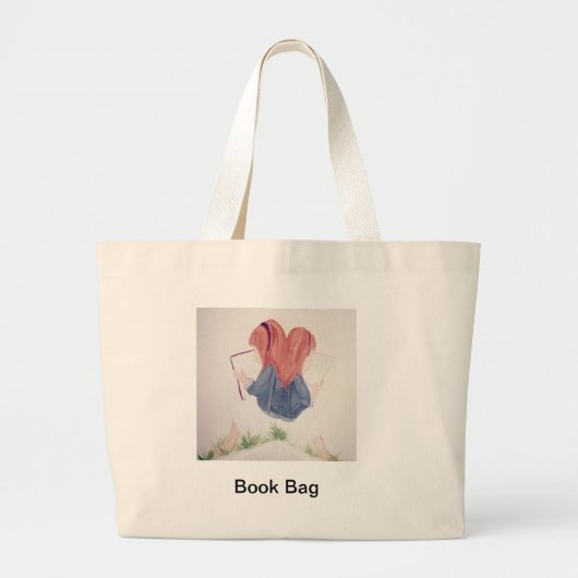 kleine meisjes lezen canvas tas (Voorkant)