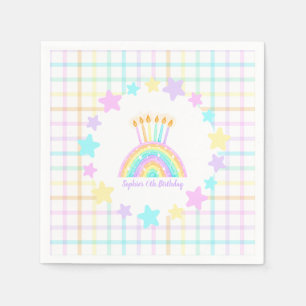Kleine Meisje's Rainbow Verjaardagsfeestje Servet
