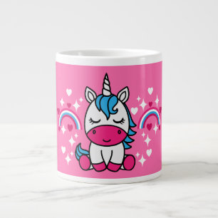 Kleine Meisjes Roze Eenhoorn Pony Extra Grote Beker