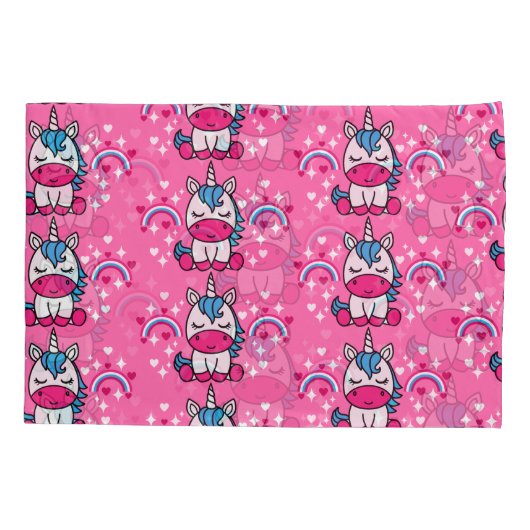 Kleine Meisjes Roze Eenhoorn Pony Kussensloop (Achterkant)