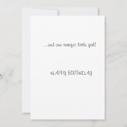 Kleine meisjes verjaardagskaart kaart (Achterkant)