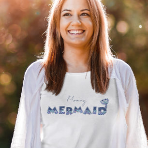 Kleine Meisjes Zeemeermin Verjaardag Mama Bewerkba T-shirt