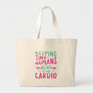 Kleine mensen leven in de Moederdag vaderdag Grote Tote Bag