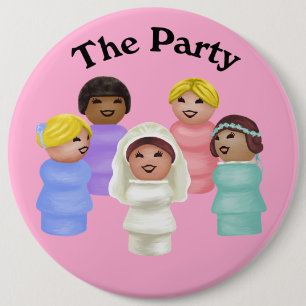 Kleine mensen - Vrouw van de partij Ronde Button 6,0 Cm
