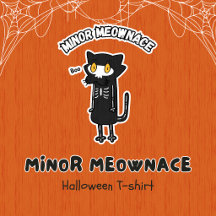 Kleine Meownace Boo Spooky Skelet Kat Halloween
