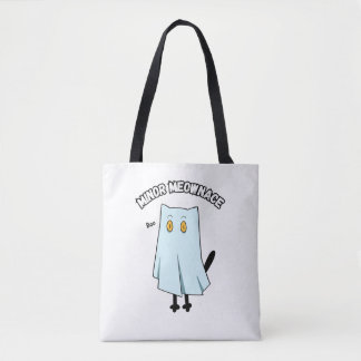 Kleine Meownace Grappige Blauwe Spookkat Halloween Draagtas