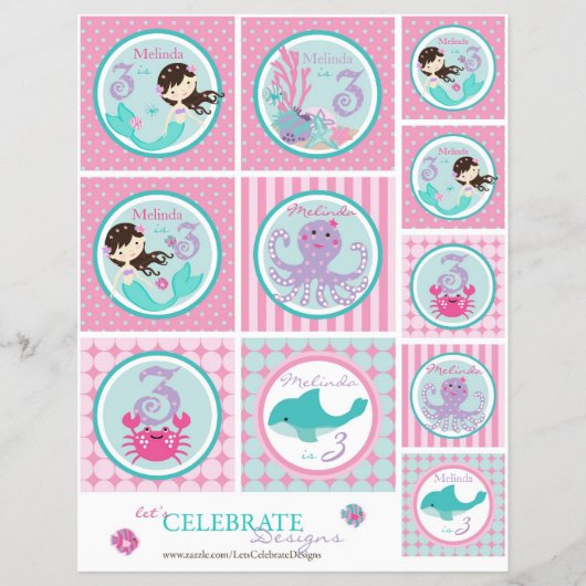 Kleine Mermaid Topper Sjabloon Bru3 Flyer (Voorkant)