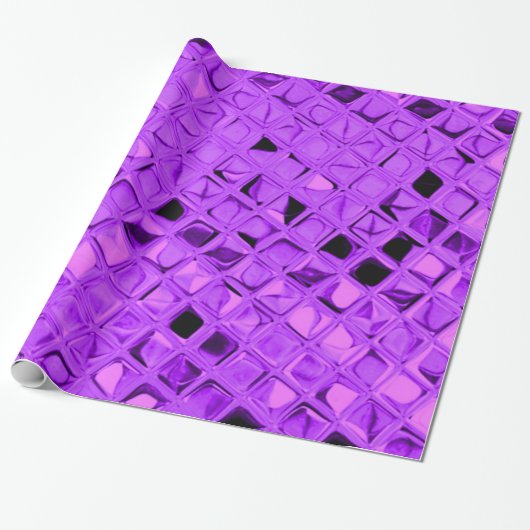 Kleine metallische Amethyste Paarse Diamond Serpen Cadeaupapier (Uitgerold)