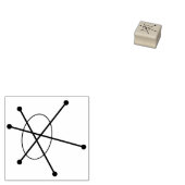 Kleine middeleeuwse moderne atoomtechnologie 	rubberstempel (Gestempeld)