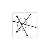 Kleine middeleeuwse moderne atoomtechnologie 	rubberstempel (Afrduk)