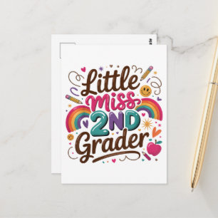 Kleine Miss 2e klas Eerste dag van de tweede klas Briefkaart