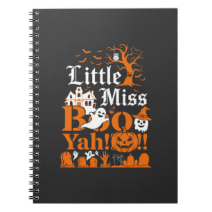 Kleine Miss Boo Yah Halloween Geest Pompoen Vleerm Notitieboek