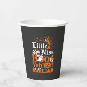 Kleine Miss Boo Yah Halloween Geest Pompoen Vleerm Papieren Bekers