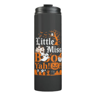 Kleine Miss Boo Yah Halloween Geest Pompoen Vleerm Thermosbeker