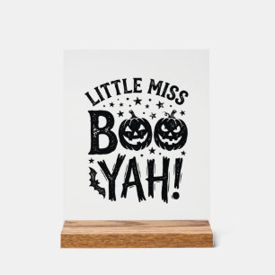 Kleine Miss Boo Yah Vintage Halloween T-shirt Ontw Acryl Bord