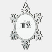 Kleine Miss Bootiful Retro Classic Tin Sneeuwvlok Ornament (Rechts)