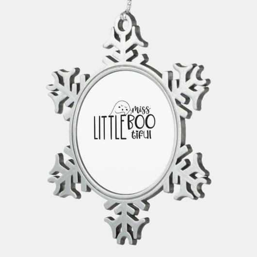 Kleine Miss Bootiful Retro Classic Tin Sneeuwvlok Ornament (Rechts)