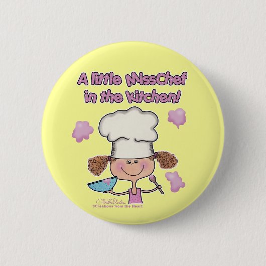 Kleine Miss Chef Ronde Button 5,7 Cm (Voorkant)