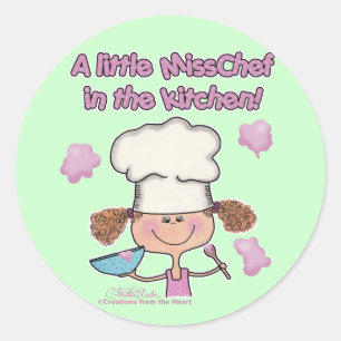 Kleine Miss Chef Ronde Sticker