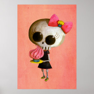 Kleine Miss Dood met Cupcake Poster