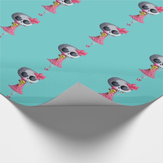 Kleine Miss Dood met Halloween Ice Cream Cadeaupapier (Hoek)