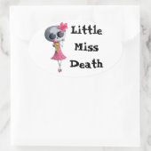 Kleine Miss Dood met Halloween Ice Cream Ovale Sticker (Tas)
