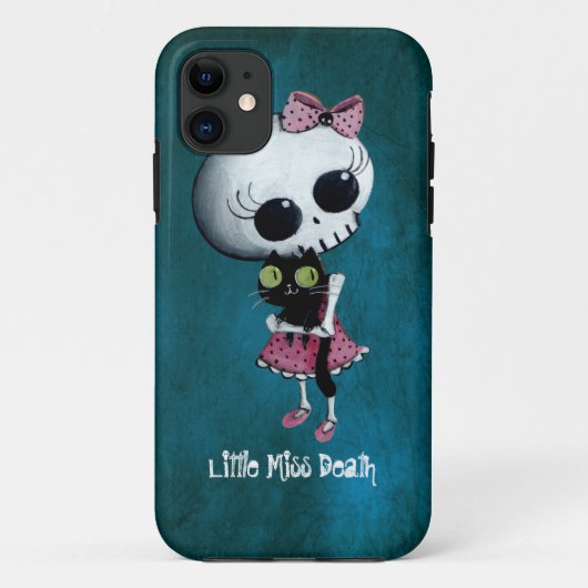 Kleine Miss Dood met Zwarte Kat Case-Mate iPhone Case (Achterkant)