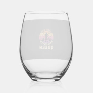 Kleine Miss Halloween Koningin Heks Kat Ontwerp_1 Wijnglas Zonder Voet