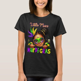 Kleine Miss Mardi Gras Rommelige Knot Meisjes Kind T-shirt
