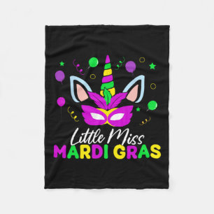 Kleine Miss Mardi Gras Schattige Mardi Gras Kinder Fleece Deken