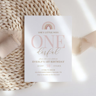 Kleine Miss Onederful Boho Regenboog 1e Verjaardag Kaart