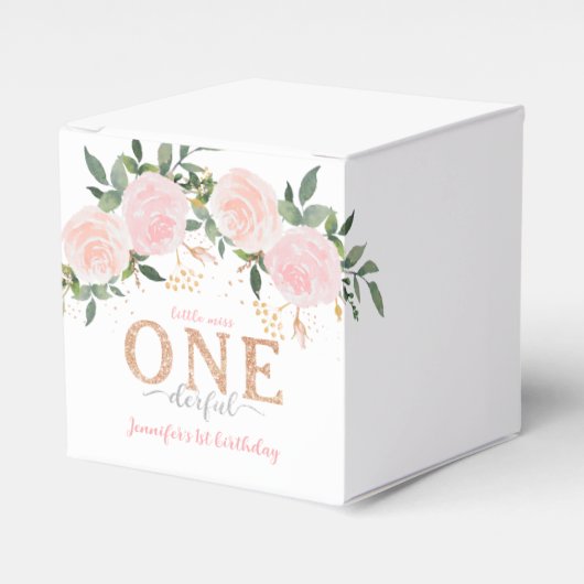 Kleine Miss Onederful eerste verjaardag Bedankdoosjes (Voorkant Zijde)