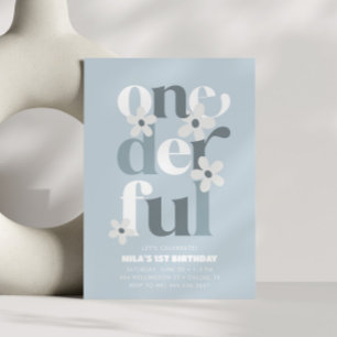 Kleine Miss Onederful Groovy Daisy 1e Verjaardag Kaart