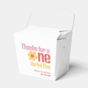 Kleine Miss Onederful Retro Groovy Eerste Verjaard Bedankdoosjes