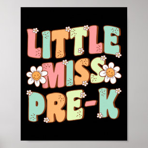 Kleine Miss Pre-K Meisjes Terug naar School Retro Poster