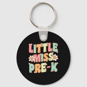 Kleine Miss Pre-K Meisjes Terug naar School Retro Sleutelhanger