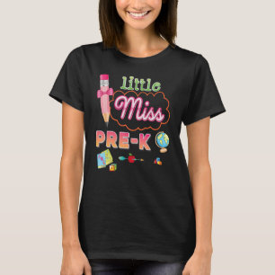 Kleine Miss Pre K potlood boog terug naar school K T-shirt