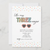 Kleine Miss Threenager 3e verjaardag uitnodiging (Voorkant)