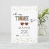 Kleine Miss Threenager 3e verjaardag uitnodiging (Staand voorkant)