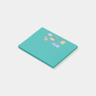 Kleine Misseters Turquoise Cheer Post-it® Notes